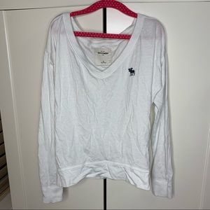 Abercrombie Kids V-Neck Long Sleeved Emblem T-Shirt